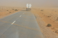 Sandstur auf der Autobahn