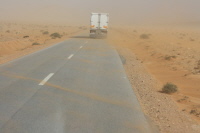 Sandstur auf der Autobahn